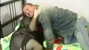 BBW blond granny anal